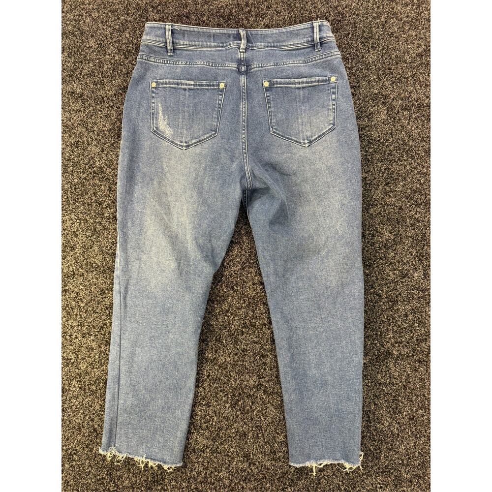 J. Jill Denim Jeans Womens 8 Blue Kick Flare Ankle Raw Hem Stretch - Picture 8 of 8
